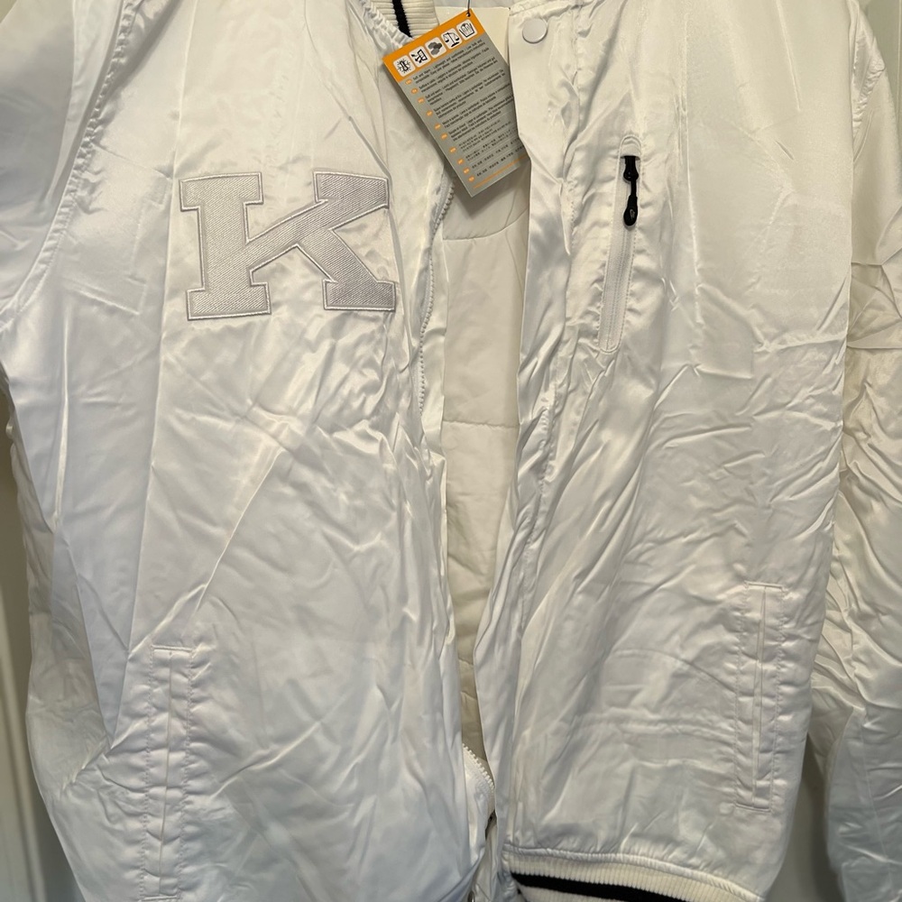 Kentucky Nike White Bomber Jacket with Embroidered K